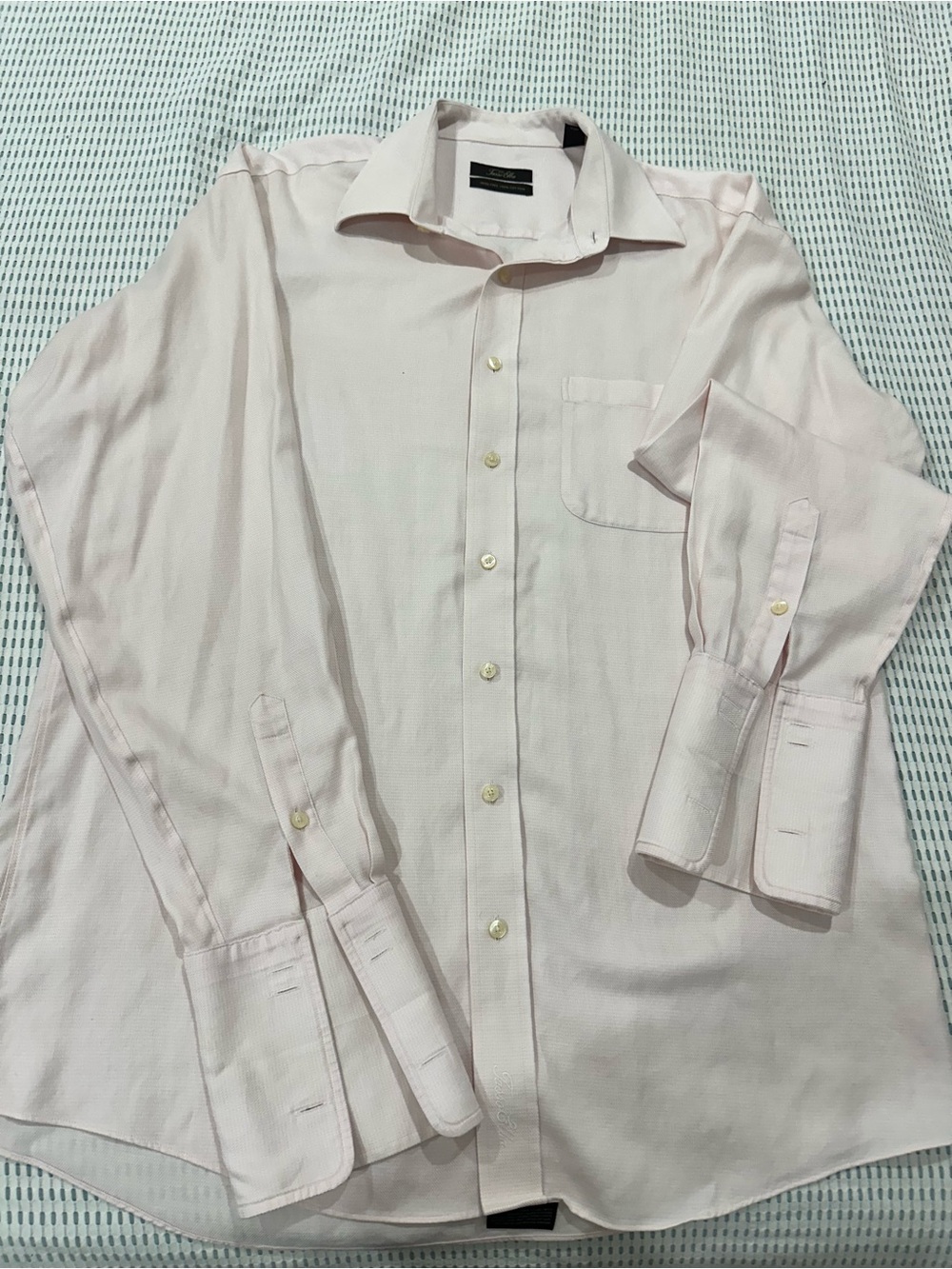 Tasso Elba Men's Pale Pink Dress Shirt - Button Front